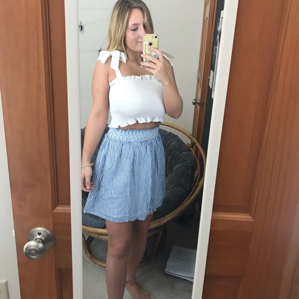 blue and white striped skirt - Picture 3 of 5